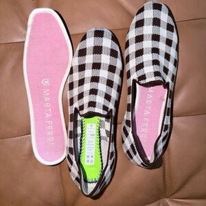 Rothy's Brown and White Checkered Flats - Chestnut Check size 9